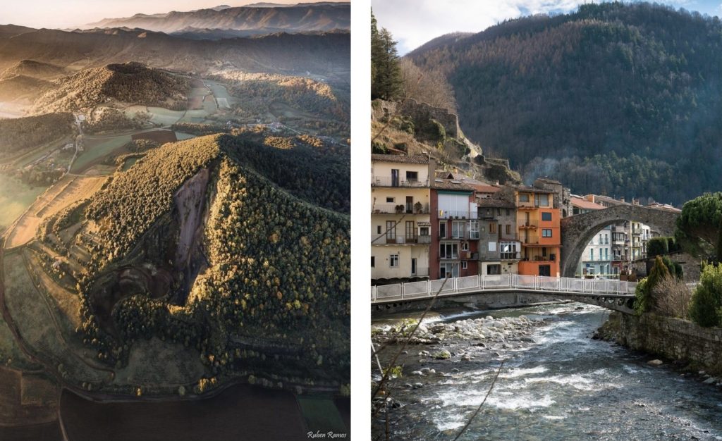 El volcán Croscat y Camprodón